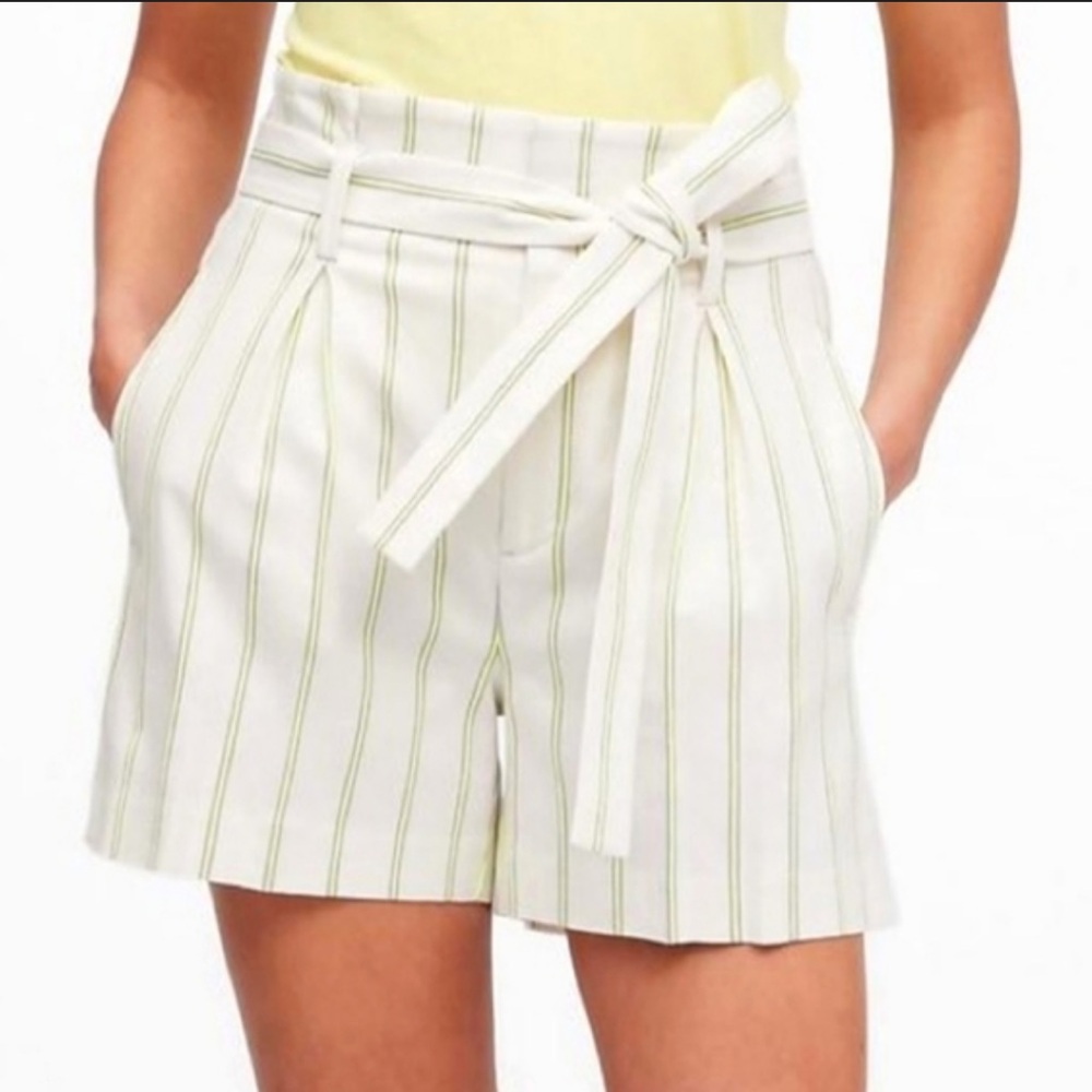 Banana Republic High-Waist Striped Paperbag Shorts